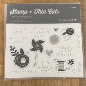 Close To My Heart Stamp + Thin Cuts Set - White, Gray, Black